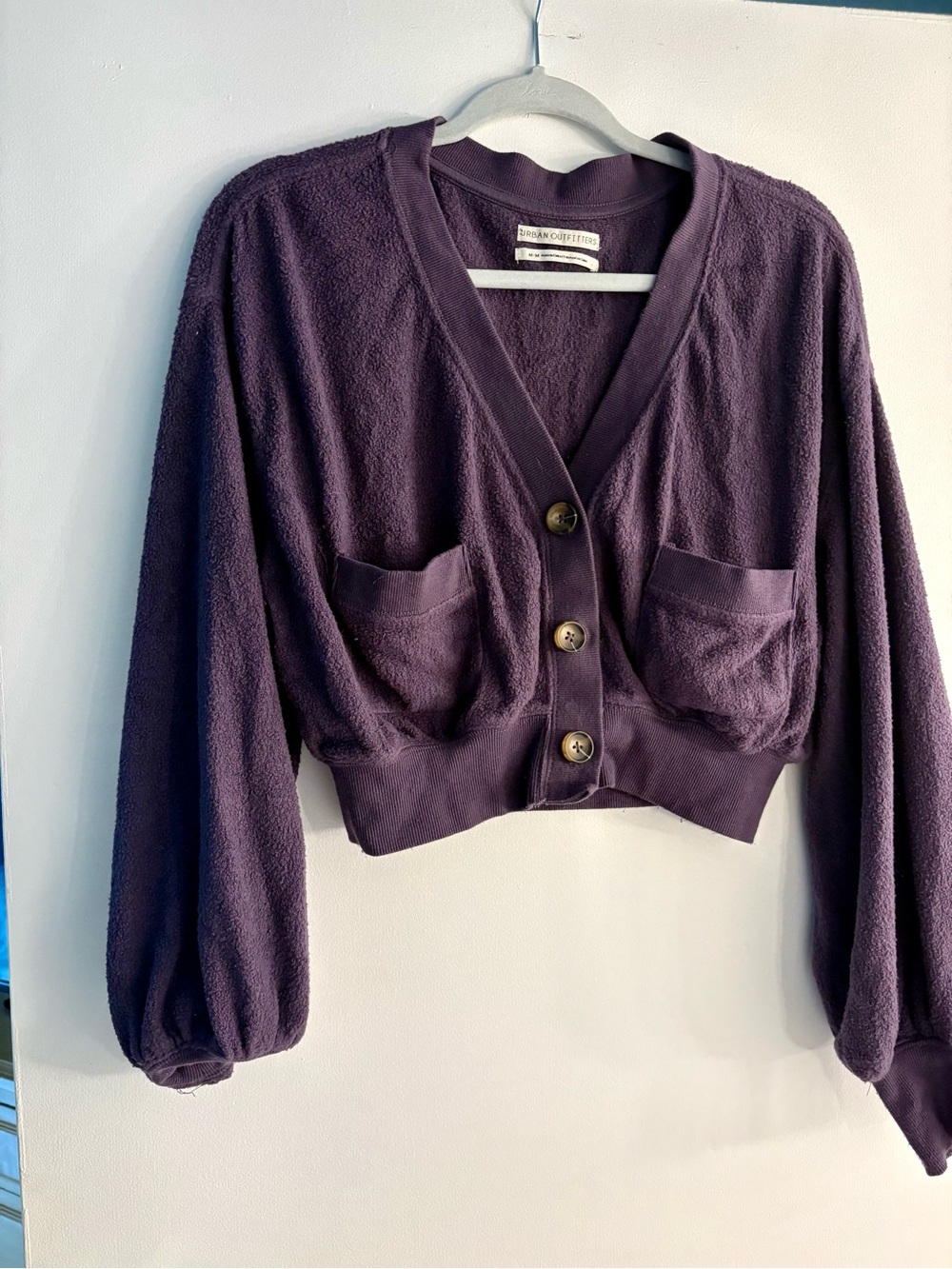 Urban Outfitters Purple Cropped Cardigan